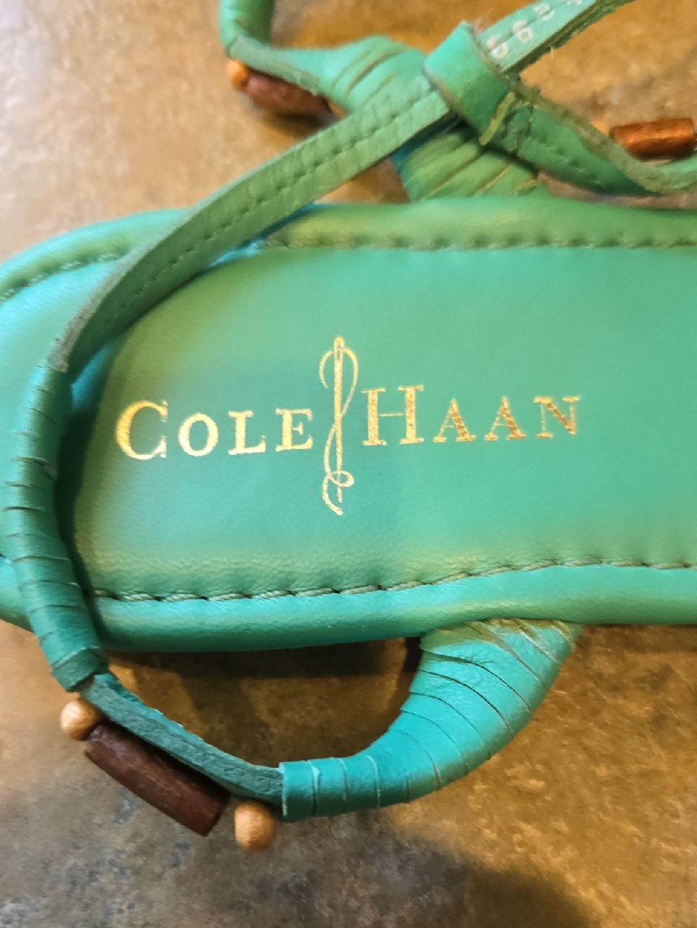 NWOT Cole Haan Green Larissa Sandals Size 8 - Picture 5 of 7